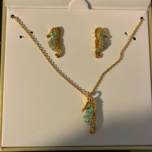 Kate Spade Seahorse Matching Necklace & Earrings